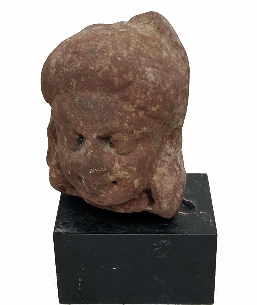 16TH C  SANDSTONE CARVED BUDDAH HEAD (1 of 3)