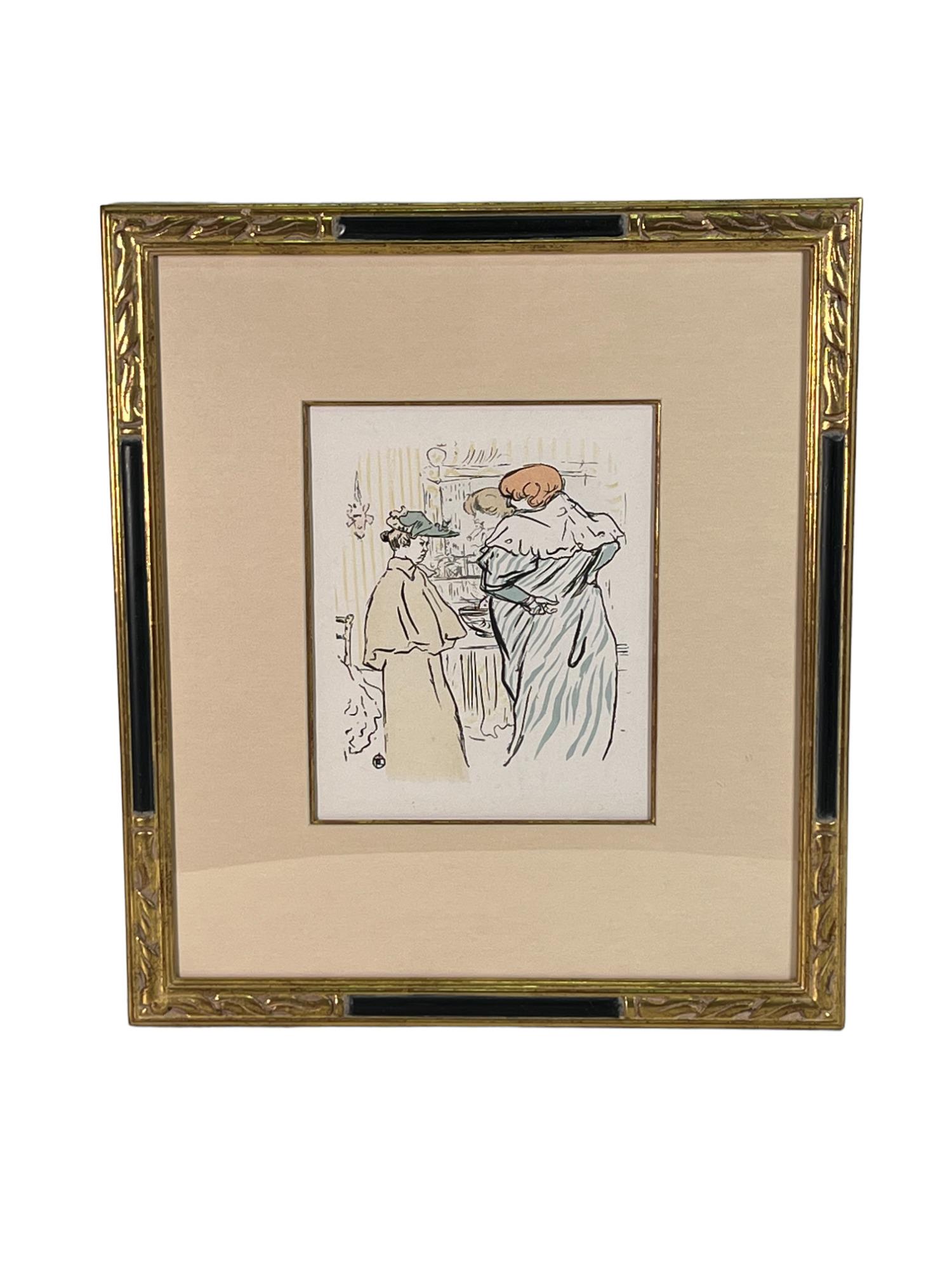 HENRI DE TOULOUSE-LAUTREC 2 WOMEN IN MIRROR: HENRI DE TOULOUSE-LAUTREC 2 WOMEN IN MIRROR Height: 20 in. by Width: 17.75