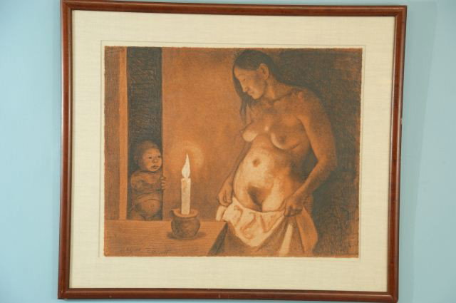FRANCISCO ZUNIGA "EL NINO Y LA VELA" LITHO #80/125: FRANCISCO ZUNIGA "EL NINO Y LA VELA/THE BOY AND THE CANDLE" COLOR LITHOGRAPH, EDITION NUMBER 80/125. Height: 19 in. by Width: 24 in.