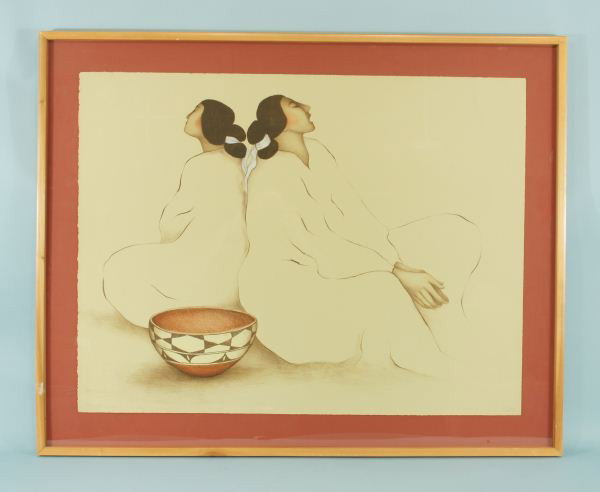 R. C. GORMAN PENCIL SIGNED LITHOGRAPH NUMBER 84/15: R. C. GORMAN PENCIL SIGNED LITHOGRAPH NUMBER 84/150. Height: 36 in. by Width: 45 in. by Depth: 1 1/2 in.