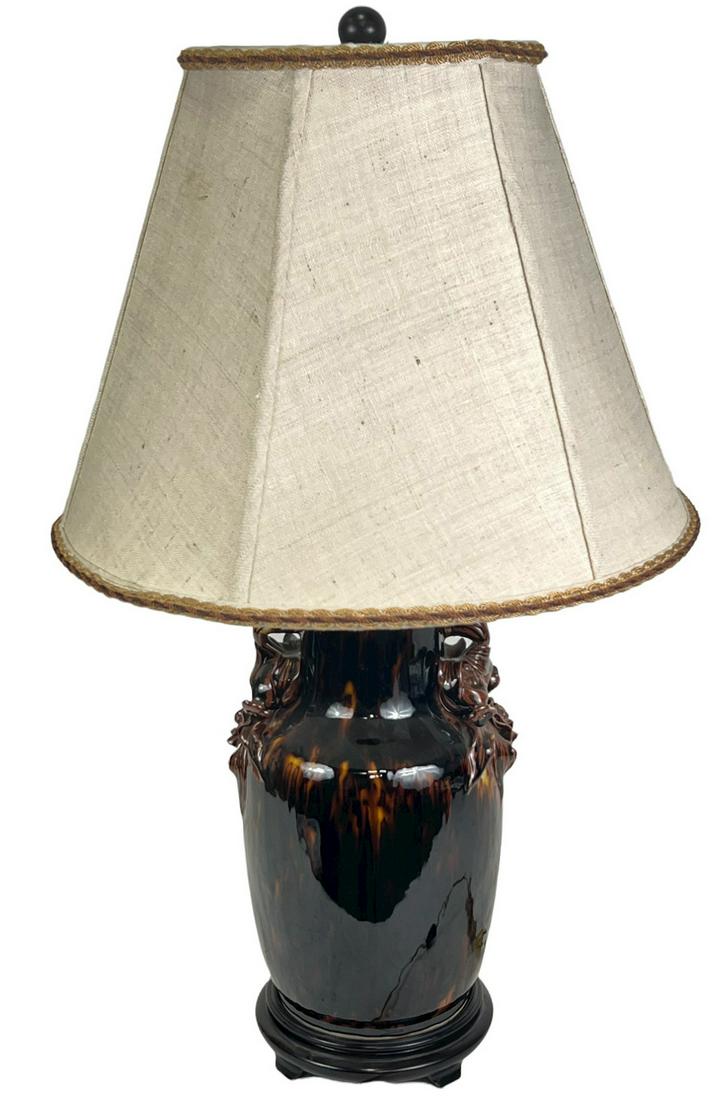 CUSTOM DESIGNED TORTOISE  PORCELAIN TABLE LAMP (1 of 4)