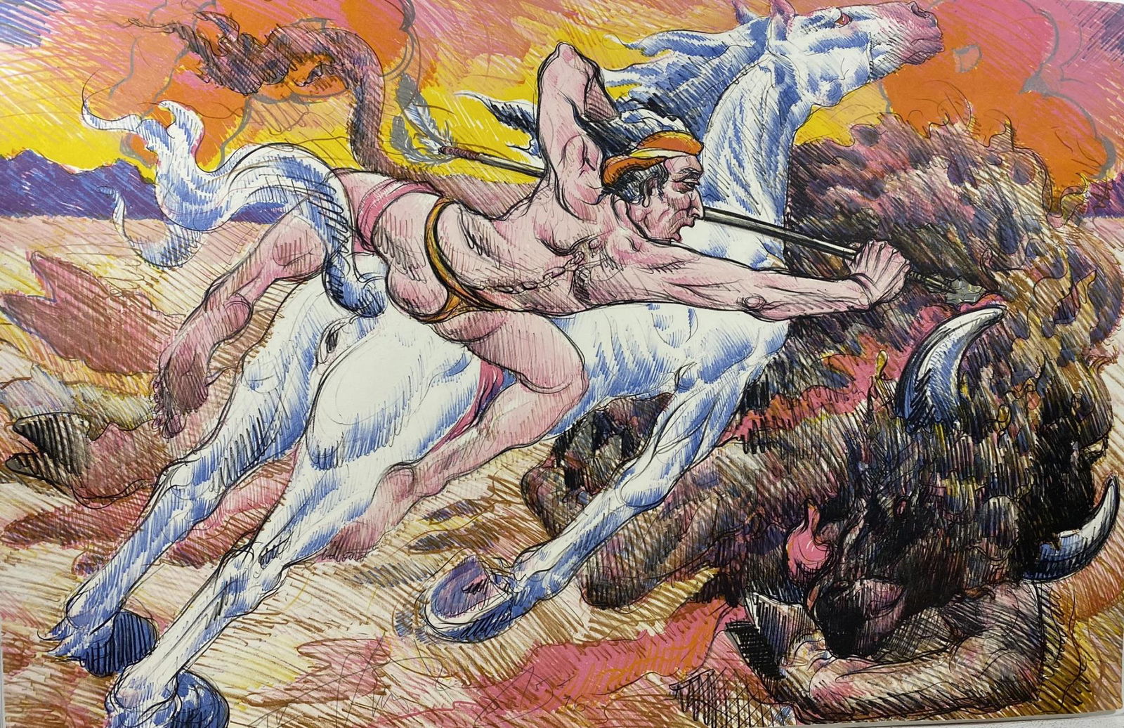 LUIS JIMENEZ LITHOGRAPH PROGRASS INDIAN 1975 (1 of 2)