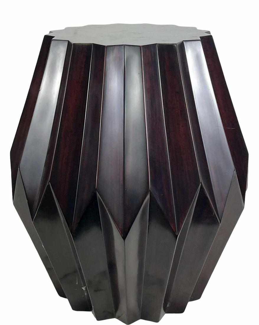 CONTEMPORARY CAST WOOD FINISH SIDE TABLE (1 of 3)