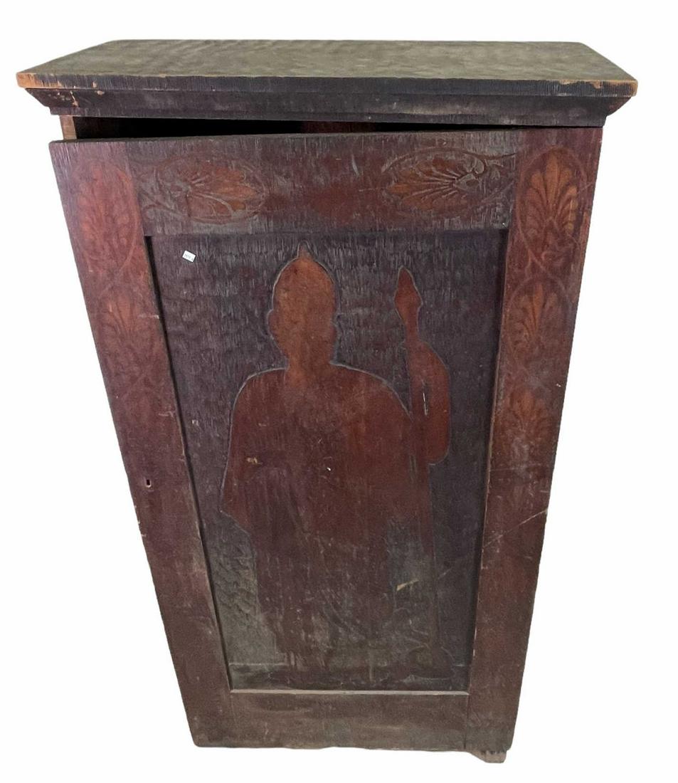 TALL ANTIQUE WOOD CABINET (1 of 3)