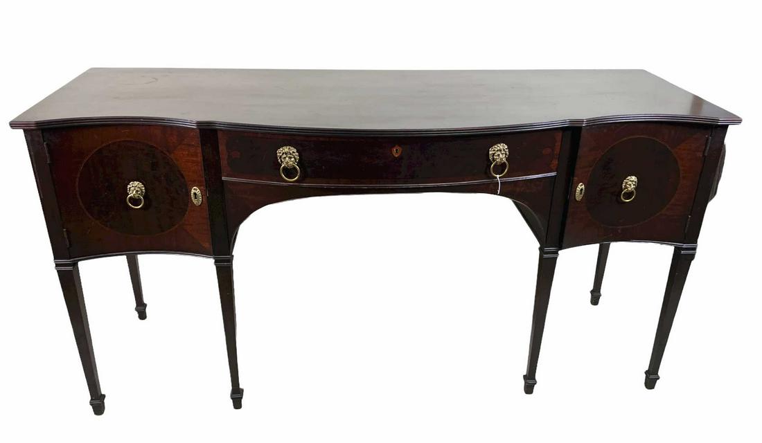 CIRCA 1920's SHERATON STYLE MAHOGANY SIDEBOARD (1 of 4)