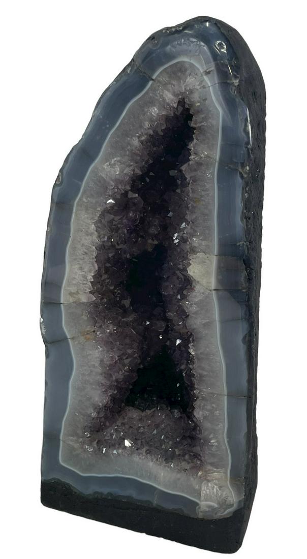 AMETHYST CATHEDRAL GEODE - AGATE SURROUND (1 of 3)