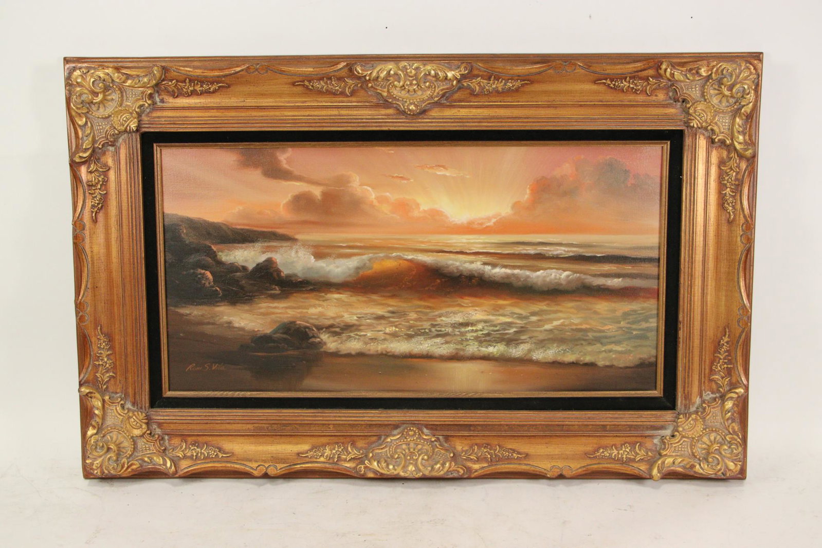 SEASCAPE PAINTING BY RON S. VILA: SEASCAPE PAINTING BY RON S. VILA Height: 25 in. by Width: 40
