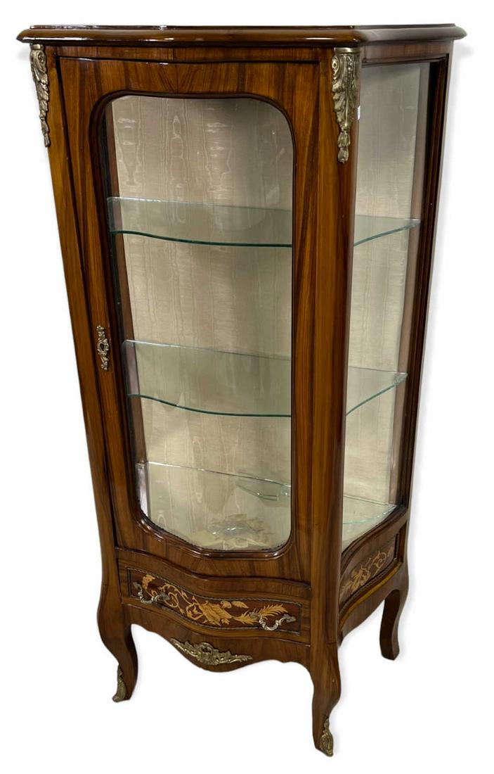VINTAGE FRENCH INLAID VITRINE (1 of 4)
