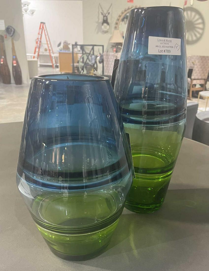 PAIR ART GLASS VASES (1 of 2)