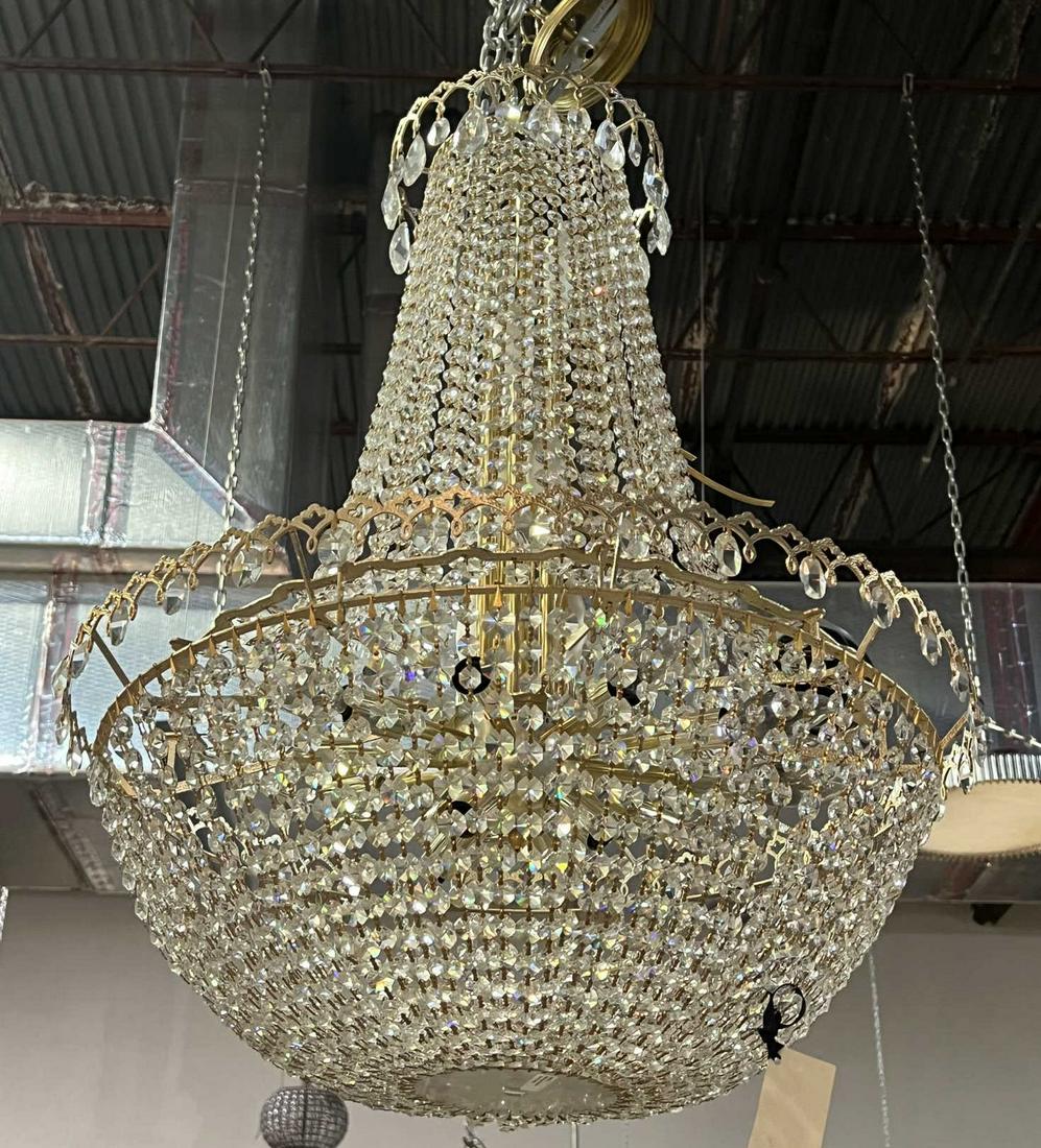 STRAUSS BEADED GLASS CHANDELIER (1 of 3)