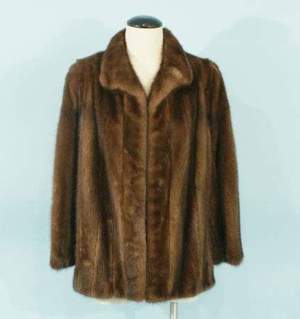 NATURAL LUNARAINE MINK JACKET BY JAMES FURLAN: NATURAL LUNARAINE MINK JACKET BY JAMES FURLAN. SIZE: SMALL Height: 31 in. by Width: 20 in. by Depth: 10 in.