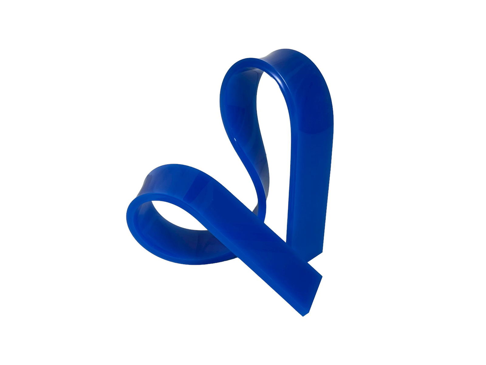 BLUE LUCITE PIECE: BLUE LUCITE PIECE Height: 8.5 in. by Width: 12 in. by Depth: 11