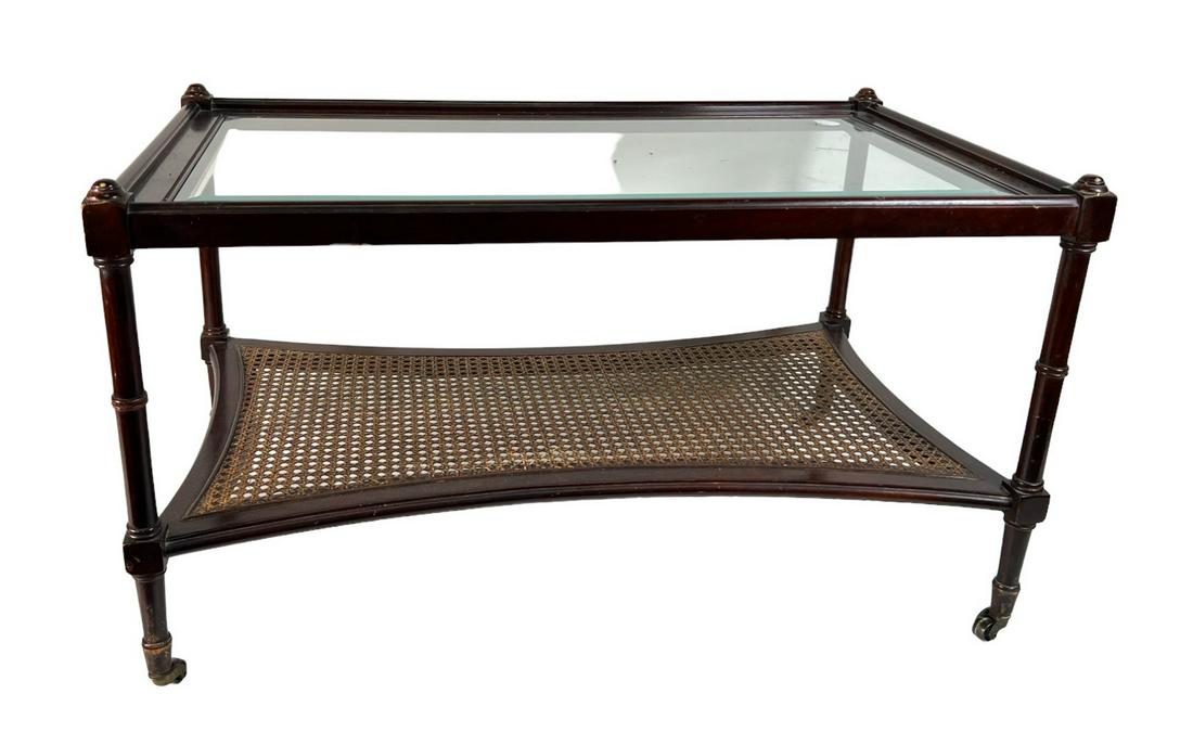 VINTAGE 2 TIERED GLASS TOP COFFEE TABLE (1 of 3)