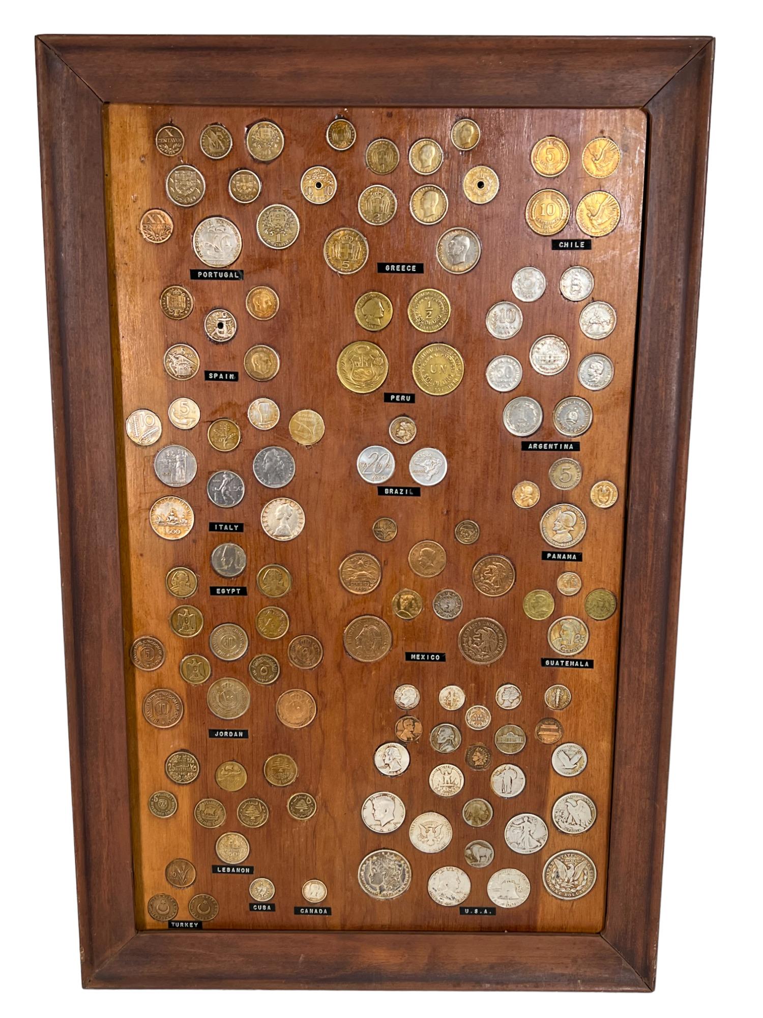 GLOBAL COIN COLLECTION MOUNTED ON BOARD (1 of 4)