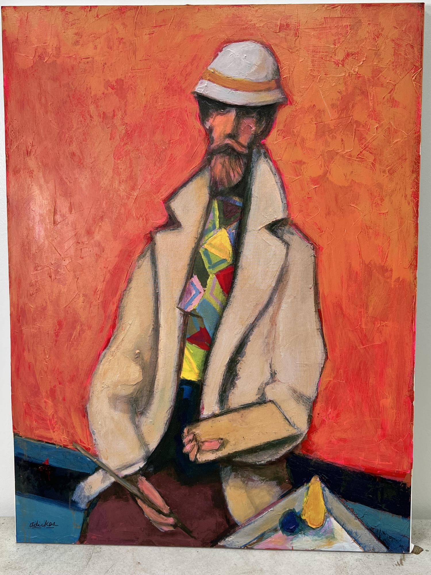 DAVID ADICKES ACRYLIC ON CANVAS LAID ON PANEL (1 of 4)