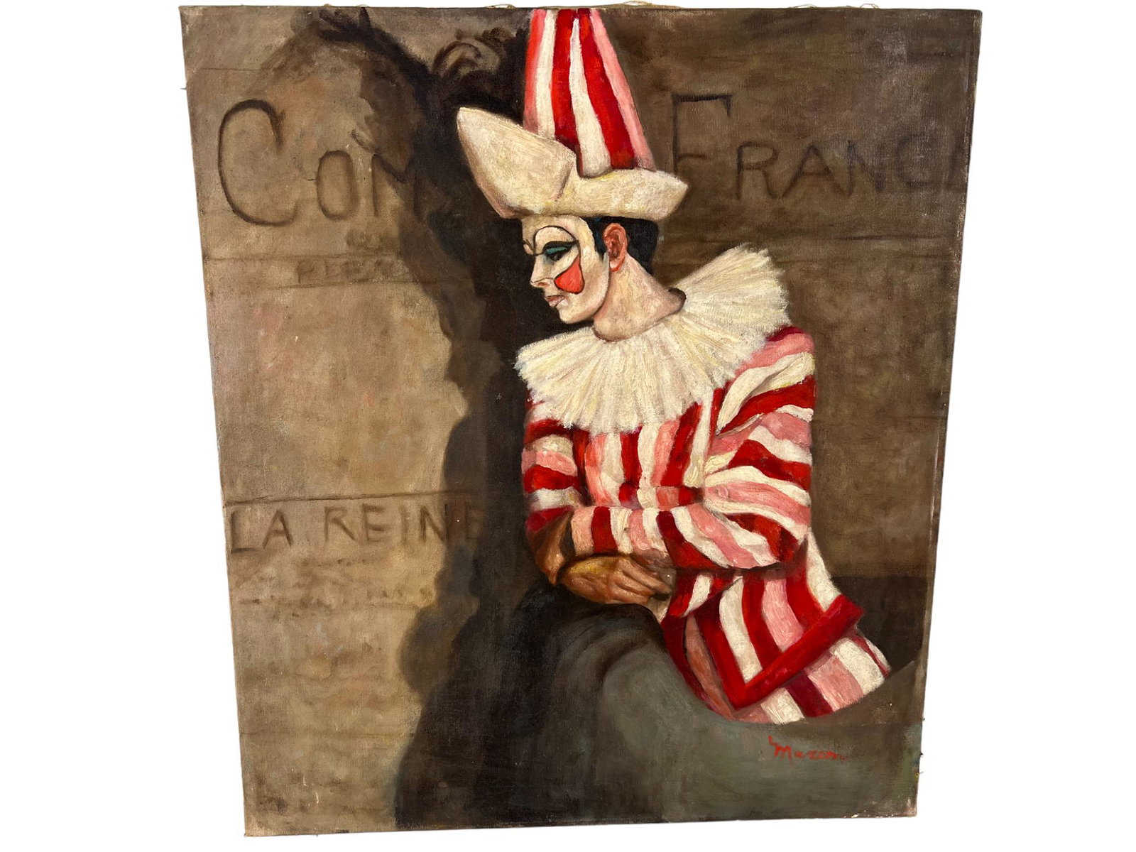 FRENCH CIRCUS PERFORMER ACRYLIC ON CANVAS (1 of 3)