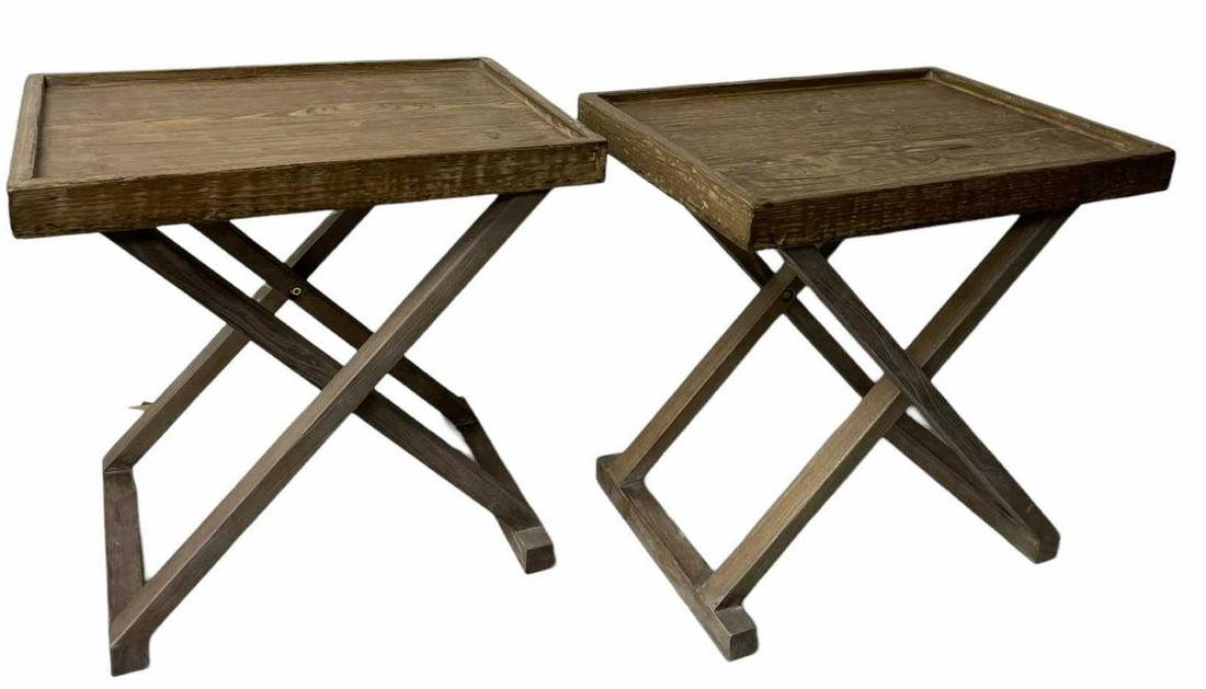 NICE PAIR OF FOLDING OCCASSIONAL TABLES (1 of 3)