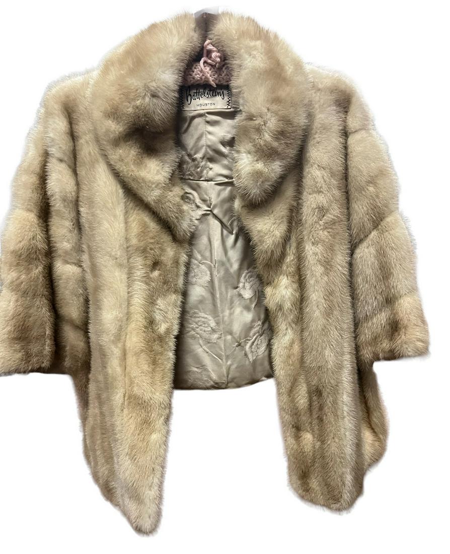 NATURAL TOURMALINE MINK STOLE W SHAWL COLLAR (1 of 3)