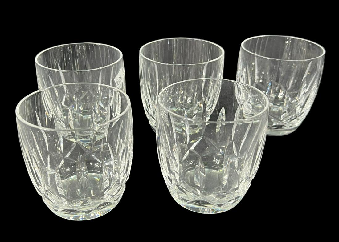 5 WATERFORD CRYSTAL MARA WHISKEY TUMBLERS: 5 WATERFORD CRYSTAL MARA WHISKEY TUMBLERS Height: 3.5 in. by Width: 3.25