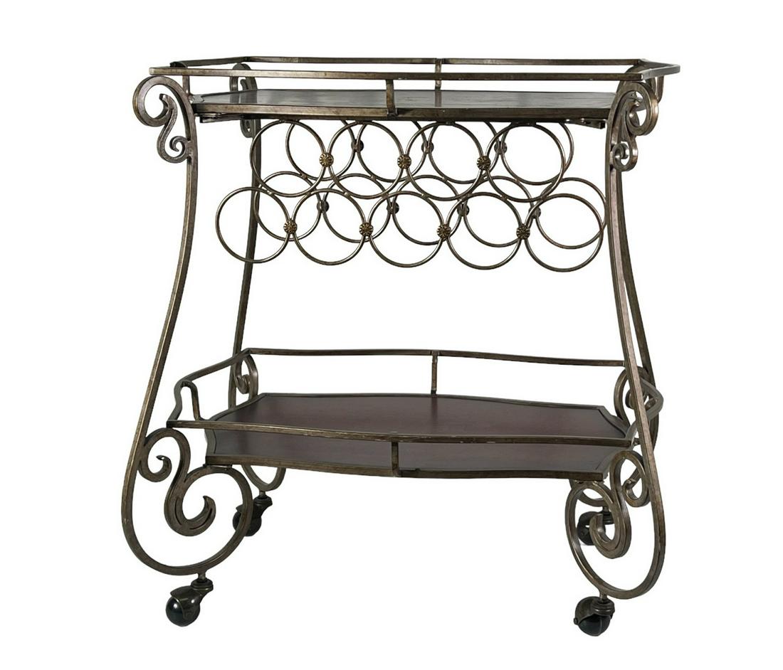 VINTAGE BOMBAY NINE BOTTLE WINE CART: VINTAGE BOMBAY NINE BOTTLE WINE CART Height: 31.5 in. by Width: 29 in. by Depth: 18.25