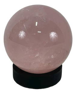 ROSE QUARTZ SPHERE: ROSE QUARTZ SPHERE - (S48) - 3 LBS 1 OZ Height: 4 in. by Width: 4 in. by Depth: 4