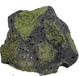 PERIDOT IN BASALT: PERIDOT IN BASALT - (PR17) - 9LBS Height: 7 in. by Width: 7 in. by Depth: 5