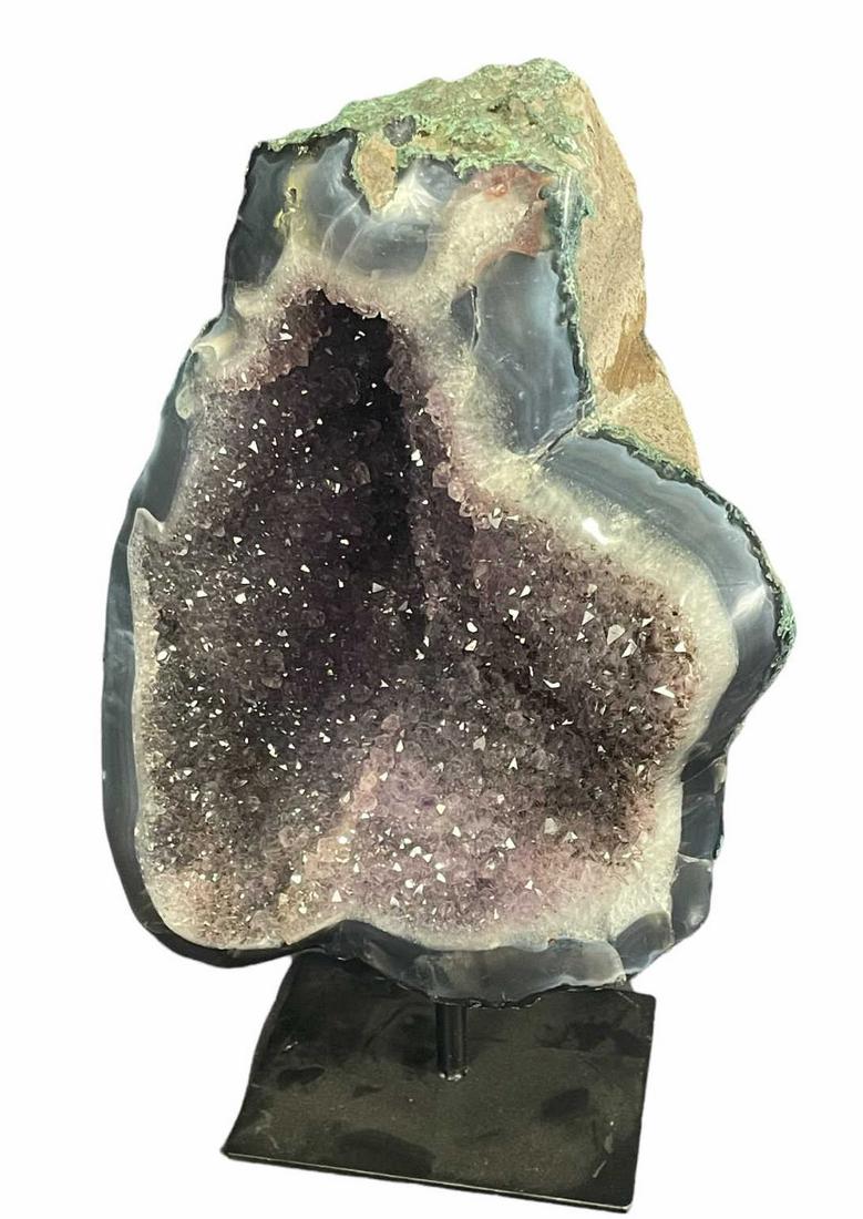 AGATE & AMETHYST GEODE ON STAND (1 of 3)