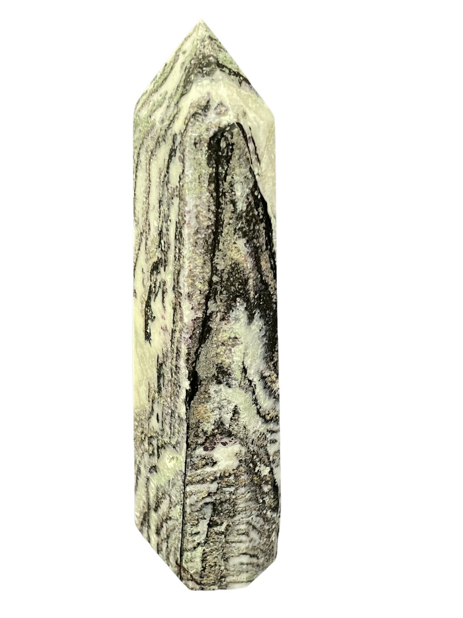 QUARTZ & PURPLE DRUZY OBELISK: QUARTZ & PURPLE DRUZY OBELISK - (P68) 5.0 LBS Height: 11 in. by Width: 3.5 in. by Depth: 3.5