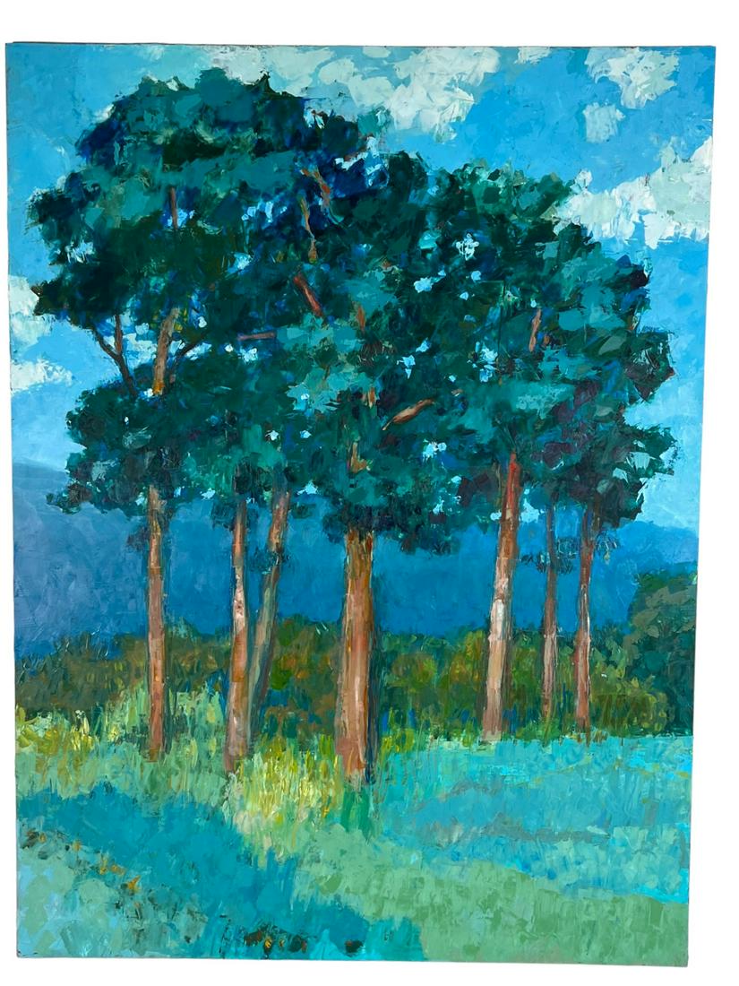HERB MEARS OIL ON PANEL UNFRAMED "CALM FOREST": HERB MEARS OIL ON PANEL UNFRAMED "CALM FOREST" Height: 40 in. by Width: 30