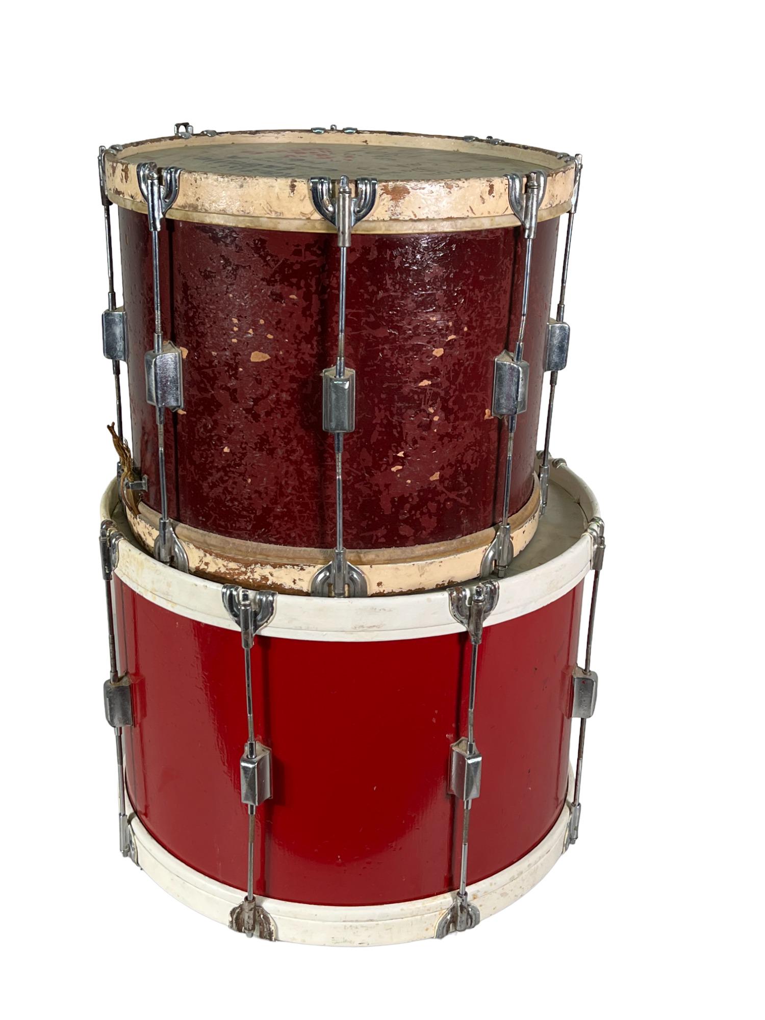 PAIR OF VINTAGE DRUMS: PAIR OF VINTAGE DRUMS Height: 20 in. by Width: 18 in. by Depth: 18