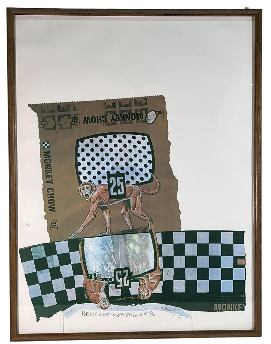 ROBERT RAUSCHENBERG "MONKEY CHOW" P. P. #5/6, 1977 (1 of 4)