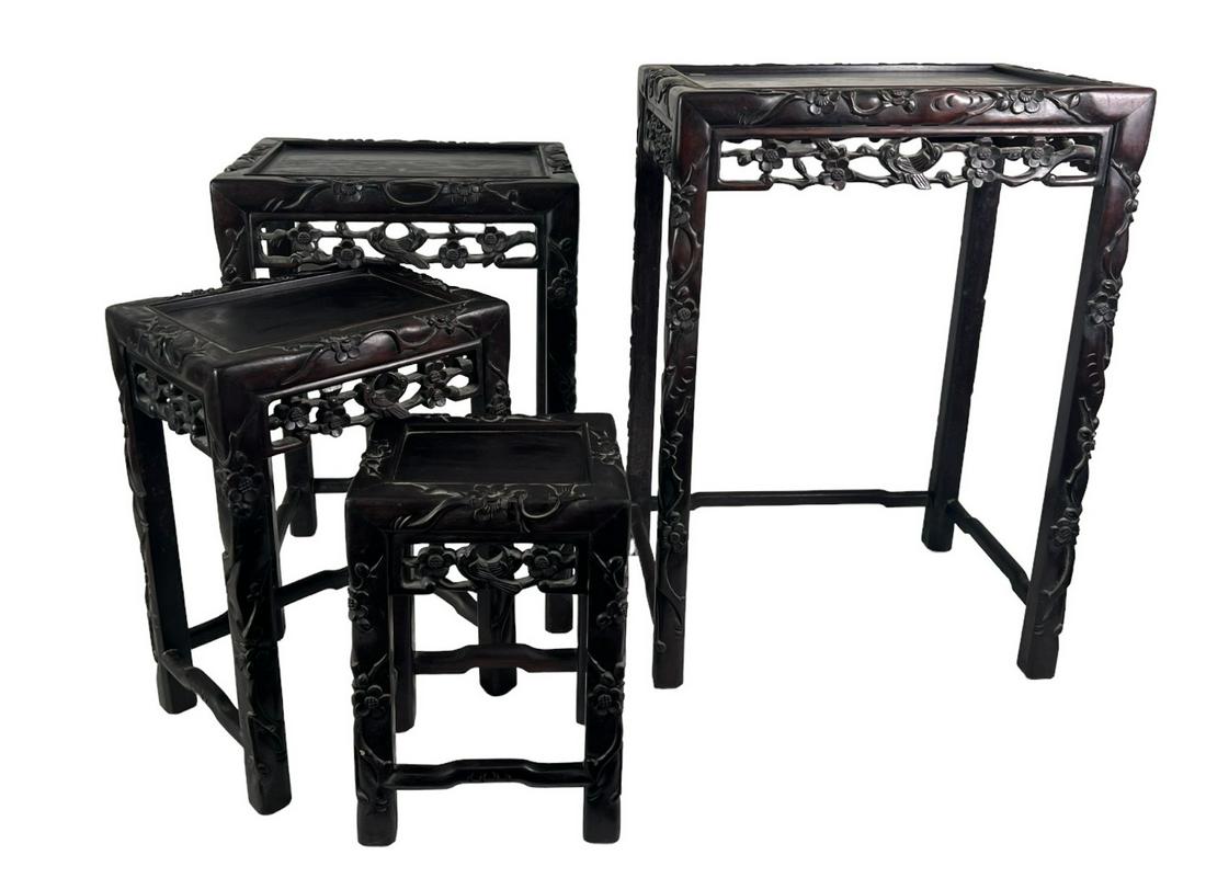 SET OF CHINESE ANTIQUE  NEST OF TABLES (1 of 4)
