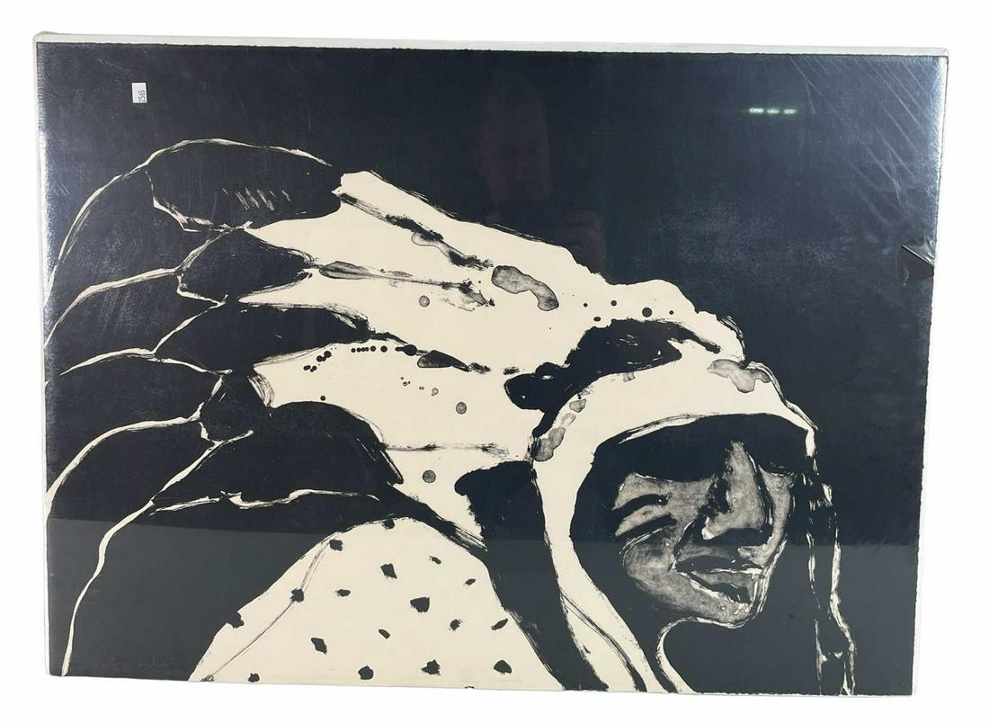 FRITZ SCHOLDER UNFRAMED FILM INDIAN 15/60: FRITZ SCHOLDER UNFRAMED FILM INDIAN 15/60 LITHO ON PAPER Height: 18 in. by Width: 24
