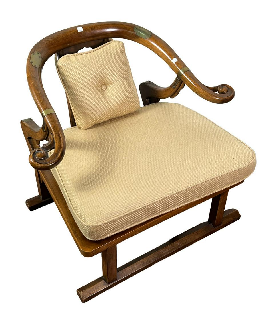 VINTAGE MICHAEL TAYLOR FOR BAKER MING CHAIR: MICHAEL TAYLOR FOR BAKER MING CHAIR. FROM THE FAR EAST COLLECTION. Height: 26 in. by Width: 31 in. by Depth: 24