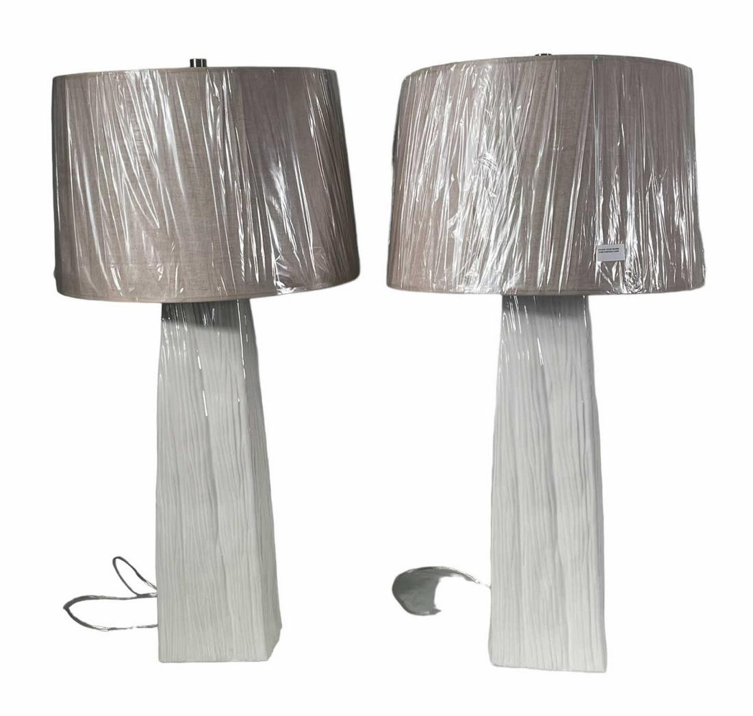 PAIR OF TALL DECORATIVE TABLE LAMPS (1 of 4)