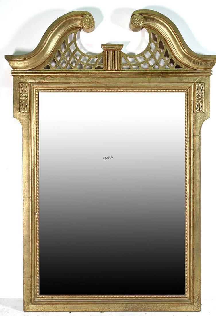 CARVED & GILT FRAMED BEVELED GLASS MIRROR (1 of 4)