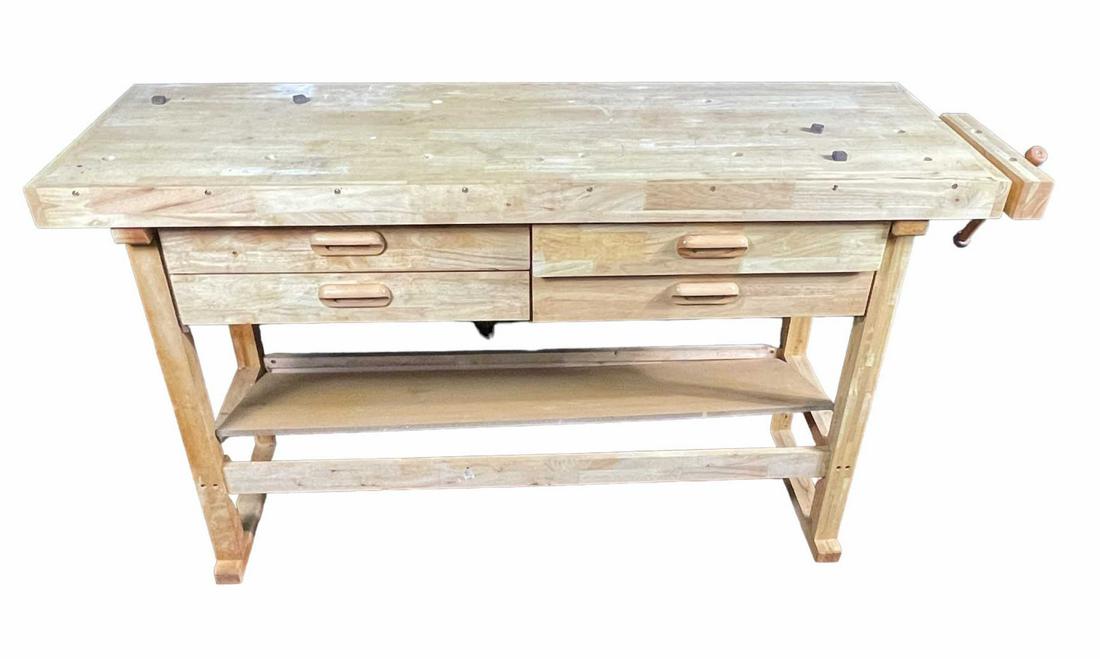 FOUR DRAWER WOOD WORK TABLE (1 of 2)