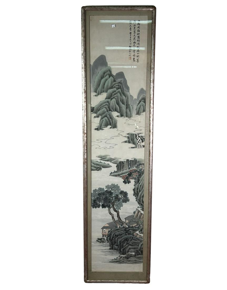 TALL FRAMED CHINESE SCROLL (1 of 3)