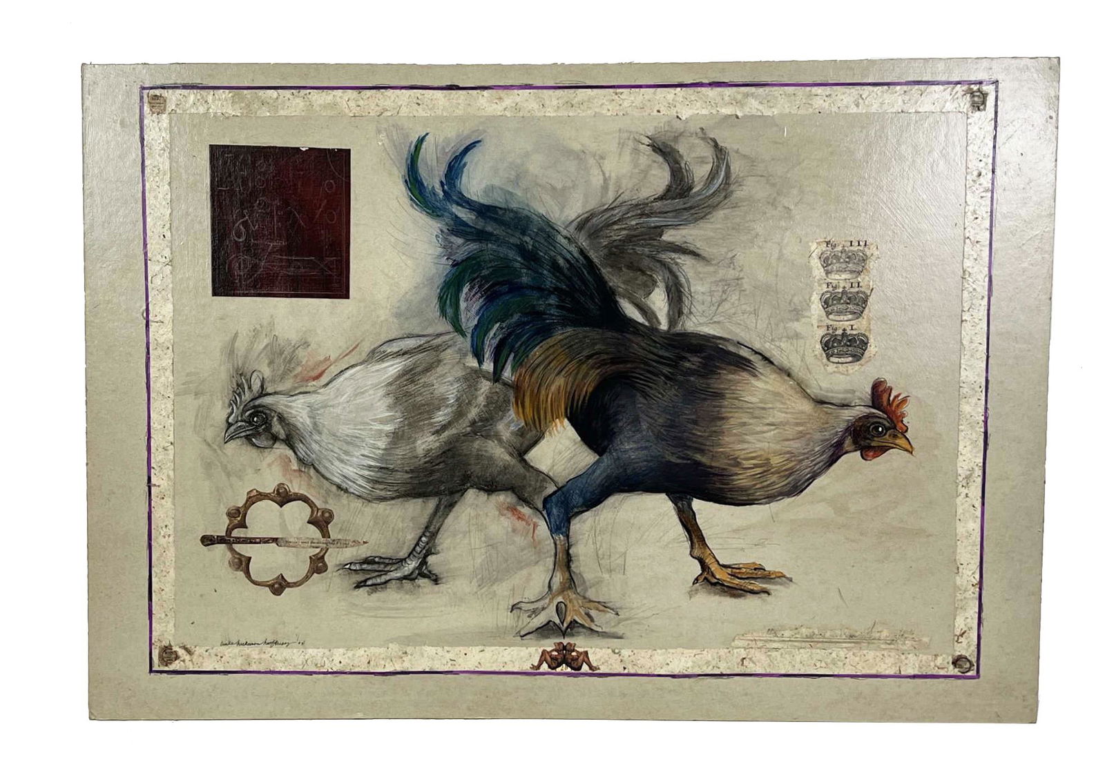 TWO ROOSTERS PAINTED BY LINDA HOFHEINZ (1 of 4)