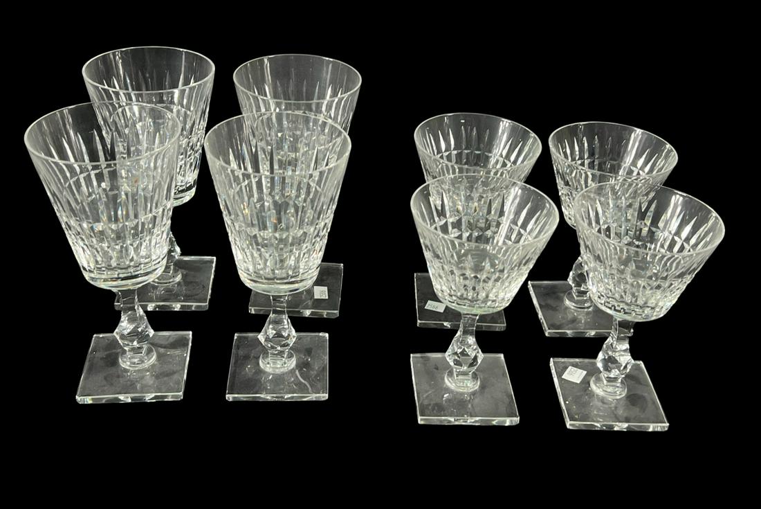 SET OF EIGHT HAWKES DELFT DIAMOND CUT WINE GOBLETS: SET OF EIGHT HAWKES DELFT DIAMOND CUT WINE GOBLETS. Height: 7.75 in. by Width: 3.75 in. by Depth: 3.75 in.