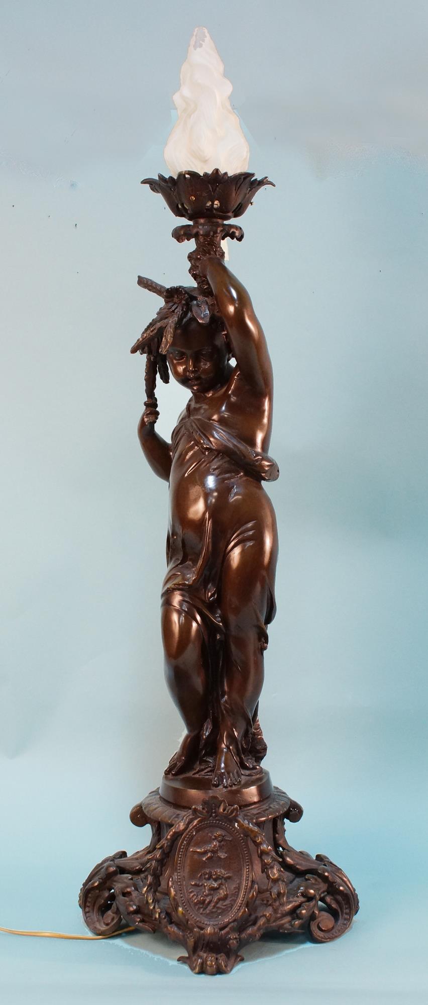 EARLY 19TH C. FRENCH BRONZE SCULPTURE TORCHIERE (1 of 6)
