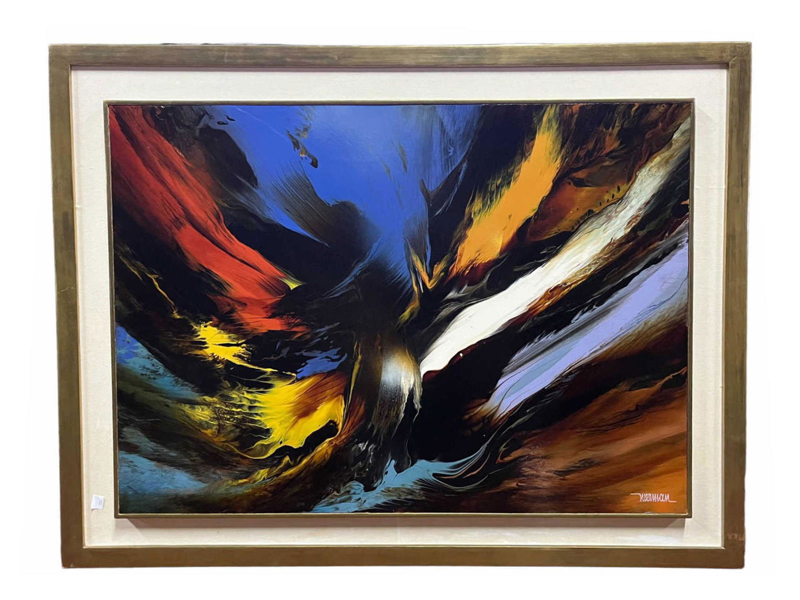 SIGNED LEONARDO NIERMAN ABSTRACT OIL ON MASONITE, 1970's (1 of 4)