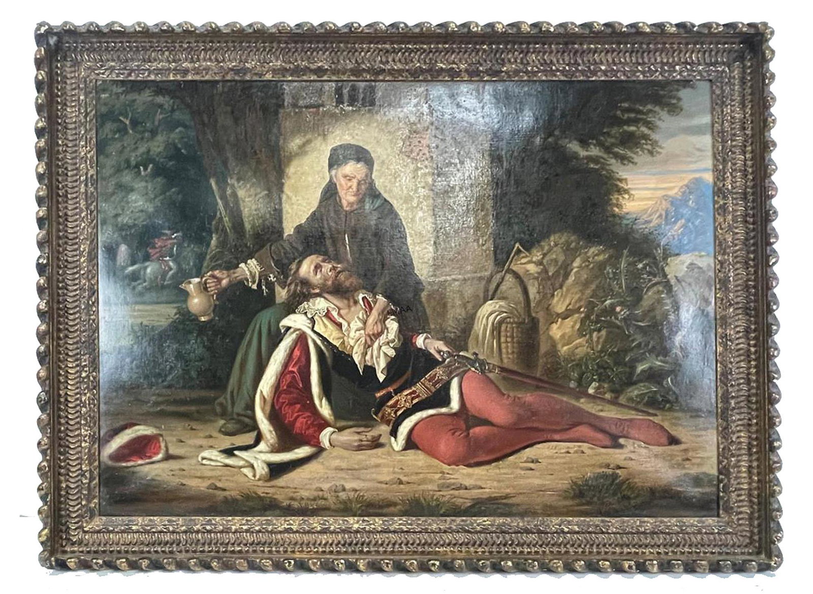 FRANZ DOBYASCHOFSKY 19th CENTURY OIL PAINTING: 19th CENTURY AUSTRIAN FRANZ DOBYASCHOFSKY OIL ON CANVAS PAINTING. Height: 38 in. by Width: 49 in.