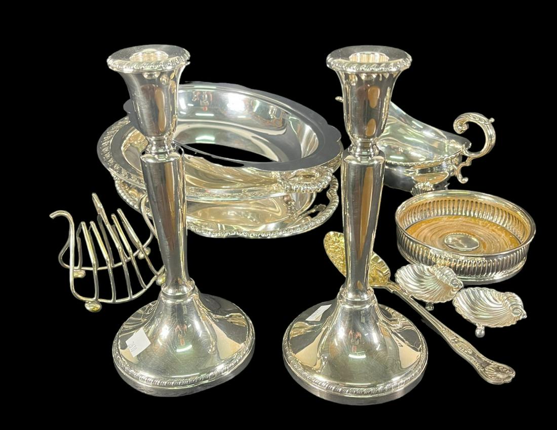 MIXED LOT OF ELEVEN SILVER PLATED PIECES (1 of 5)