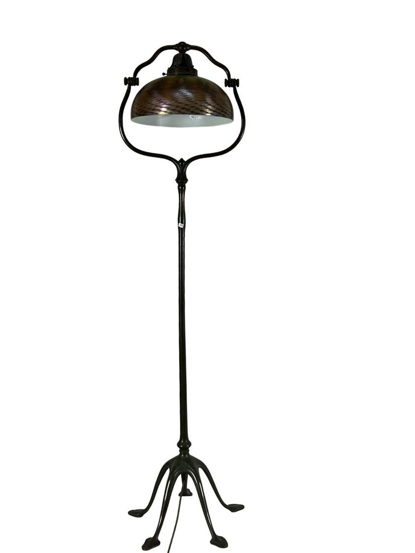 ART DECO BRONZE TIFFANY DAMASCENE FLOOR LAMP (1 of 7)