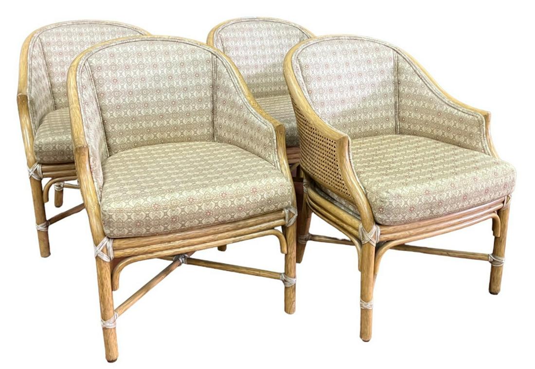 SET OF FOUR VINTAGE MCGUIRE ARMCHAIRS (1 of 4)