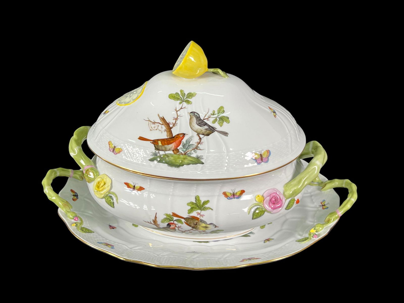 HEREND ROTHSCHILD TUREEN WITH UNDER PLATTER (1 of 5)
