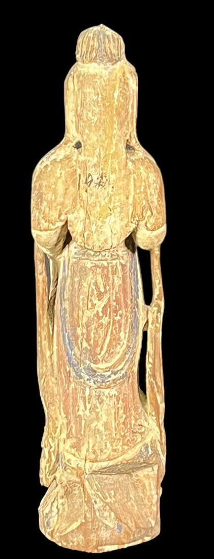 ANTIQUE WOOD CARVED BUDDAH SCULPTURE (1 of 3)