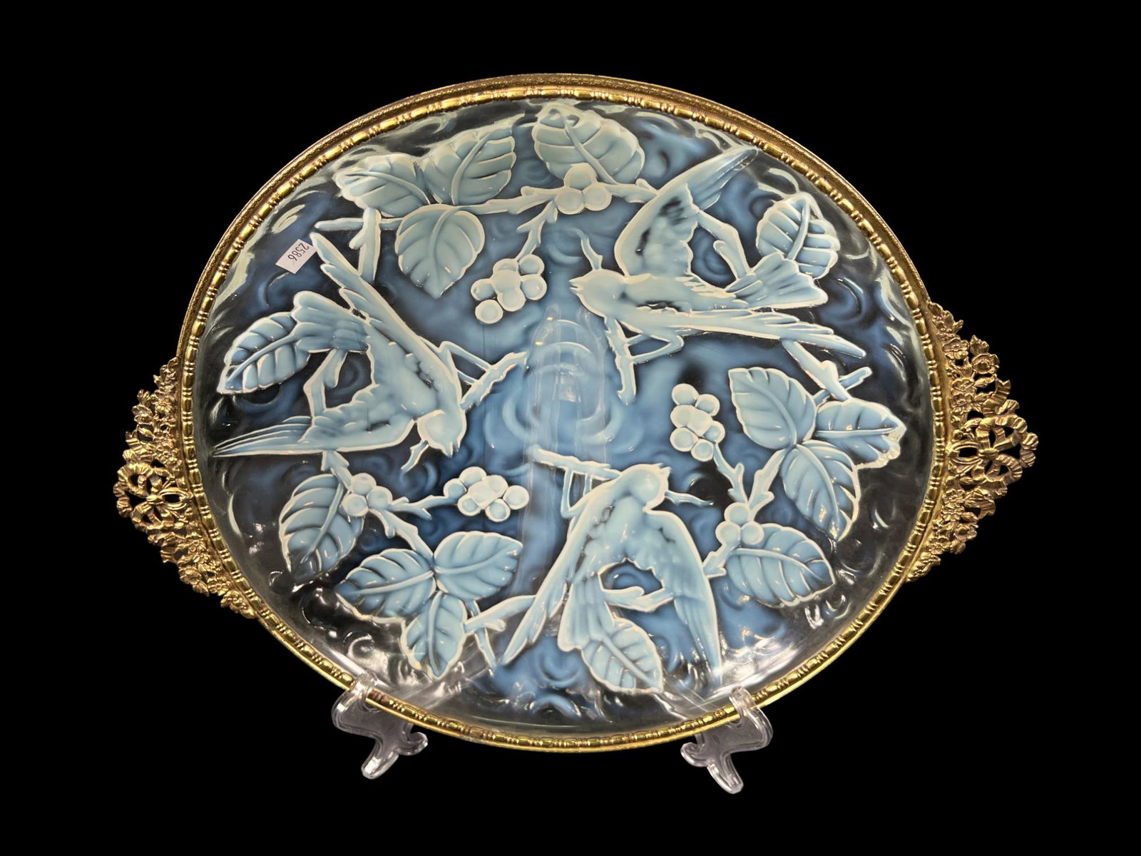 ART DECO FRENCH VERLUX OPALESCENT BOWL: ART DECO FRENCH VERLUX OPALESCENT BOWL. Height: 4 in. by Width: 17 in. by Depth: 15 in.