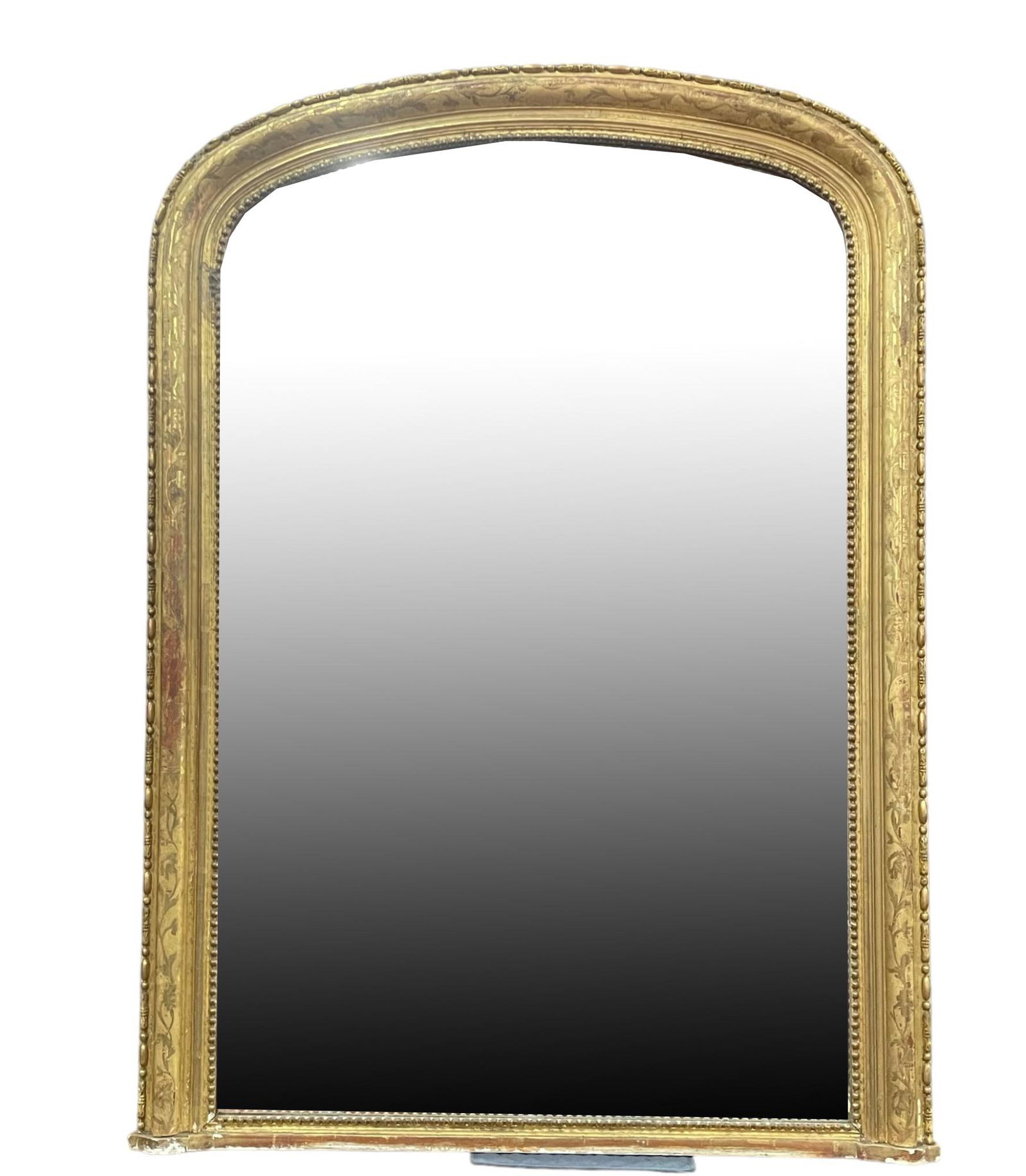 19th CENTURY FRENCH GILT FRAMED OVERMANTLE MIRROR (1 of 4)